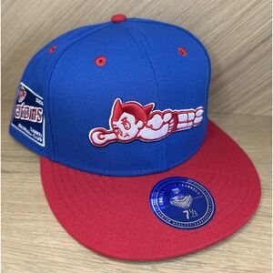 Ebbets Field Flannels Sankei Atoms Fitted Hat Cap‎ Royal Blue Red Size 7 1/2
